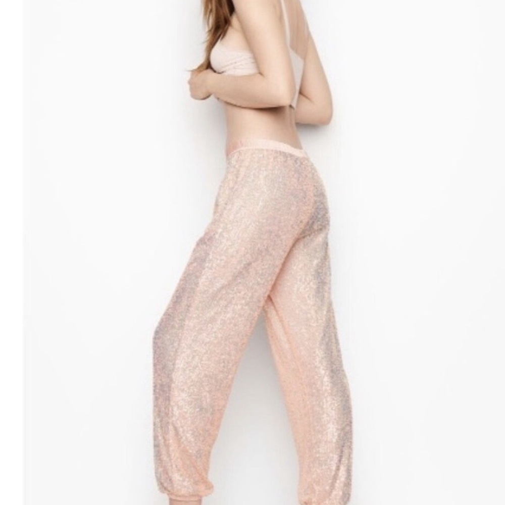 NWT 2019 VS Pink Sequin Joggers - Picture 7 of 7